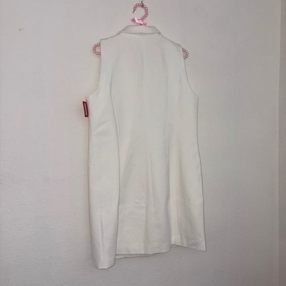 SPANX ponte wrap vest off White Sleeveless Longline dress XL new lined - Picture 3 of 12